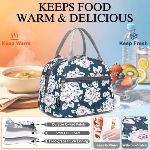FlowFly Insulated Lunch Cooler Bag - Tote Bag Organizer for Women/Men, Plum