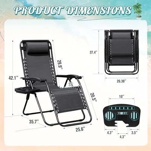 Homall Zero Gravity Chair Patio Folding Lawn Lounge Chairs
