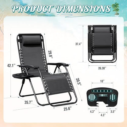 Homall Zero Gravity Chair Patio Folding Lawn Lounge Chairs