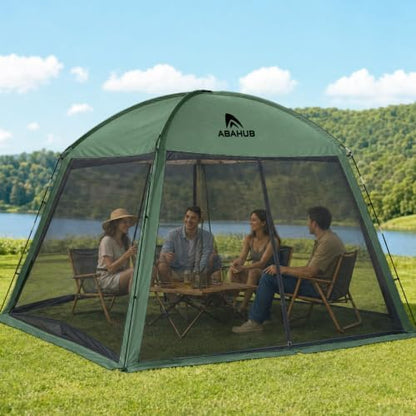 Abahub Portable Screen House Tent for 4-6 Person, 9.8x9.8x6.7 ft, Green