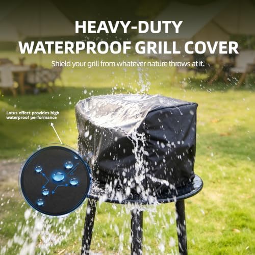 Portable Charcoal Grill, 18 In. Outdoor BBQ Smoker, Cover Included