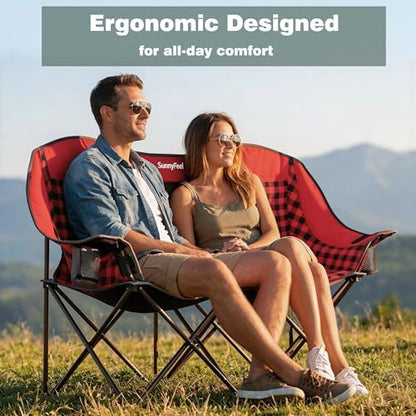 SUNNYFEEL Double Camping Chair Oversized Loveseat for Adults