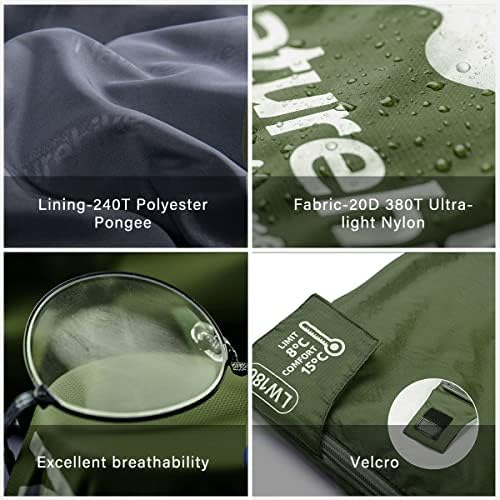 Naturehike Lightweight Compact Sleeping Bag, 59℉/32℉ Envelope Ultralight Backpacking Sleeping Bag Portable, Waterproof with Compression Sack for Cold&Warm, Camping, Traveling, Hiking