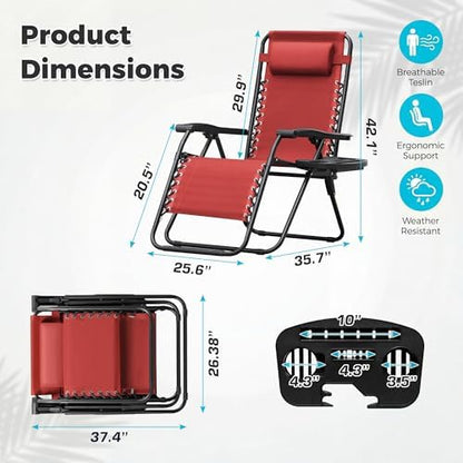 Homall Zero Gravity Chair Patio Folding Lawn Camp Reclining Lounge Chair