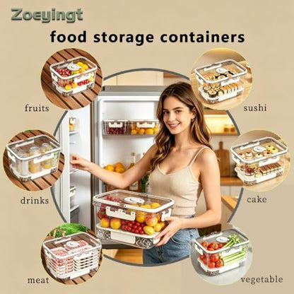 BPA-Free Stackable Clear Kitchen Organizer Bins - 3 Pack with Lids & Handles for Fridge, Pantry, and Cabinets - Ideal for Clutter-Free RV Camping Storage