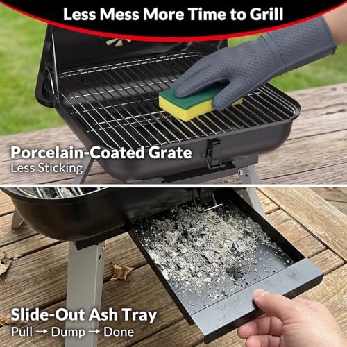 Portable Charcoal Grill, Small Foldable Outdoor Camping Tabletop BBQ Grill