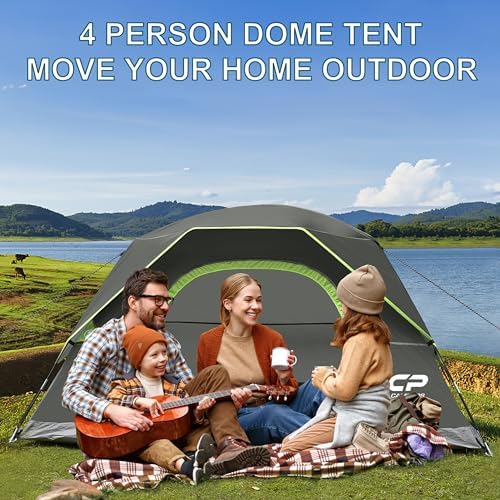 CAMPROS CP Tents for Camping 2/4/6 Person, Waterproof Windproof Dome Tent