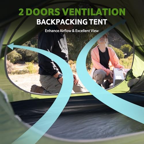 Naturehike Bleik-A 2-3 Person Camping Tent, Waterproof Double Layer Lightweight Backpacking Tents for Camping