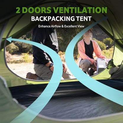 Naturehike Bleik-A 2-3 Person Camping Tent, Waterproof Double Layer Lightweight Backpacking Tents for Camping