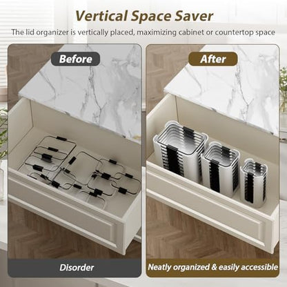 Lid Organizer for Rubbermaid Brilliance Nap-on Lids for 4.7/3.2/1.3/0.5 Cup
