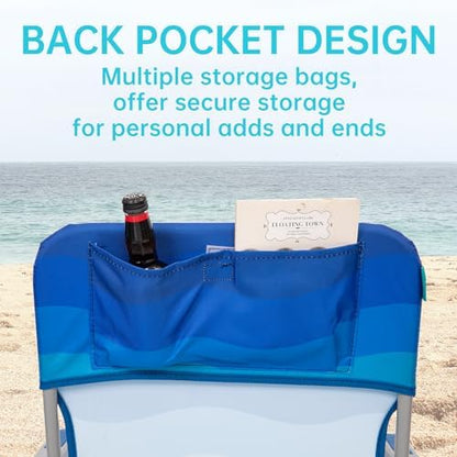 #WEJOY Folding Beach Chairs for Adults, High Back Lightweight for Camp Lawn