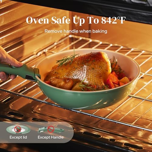 Redchef Kitchen Cookware Set Detachable Handle, All Stoves Suitable, 5 Pcs