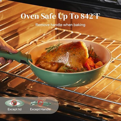 Redchef Kitchen Cookware Set Detachable Handle, All Stoves Suitable, 5 Pcs