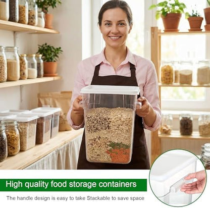 FoldTier 2 Pcs Square Food Storage Containers, White, 22 Qt