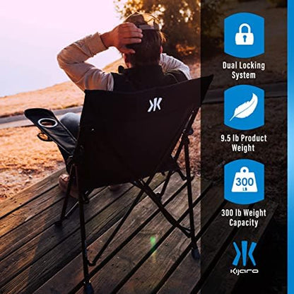 Kijaro Foldable Camping Chair, Vik Black, Polyester, Mesh, Steel, Portable, Durable, Unisex