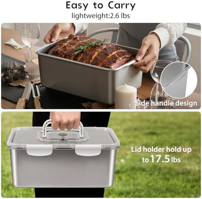 8 PCS Large Stainless Steel Food Storage Containers with Lid and Handle