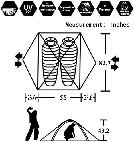 HILLMAN 1/2/3/4 Person Tents for Camping Instant Lightweight Backpacking Tents Easy Set Up Waterproof Family Camping Tent with Rainfly & Carry Bag Portable Dome Tent for Camping Hiking & Traveling