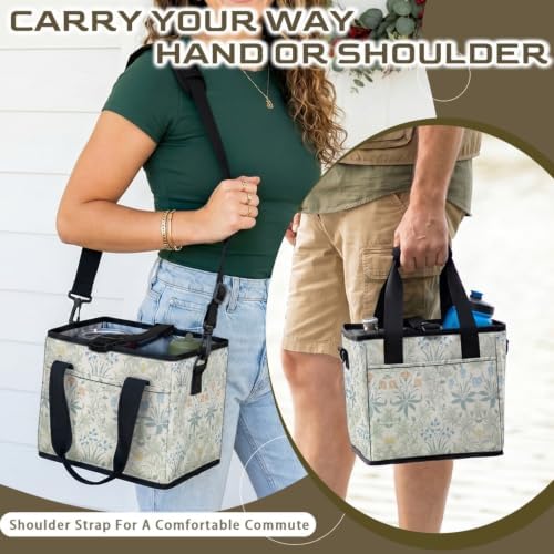 Reusable 4-Cup Drink Carrier-Leakproof Bag with Adjustable Divider