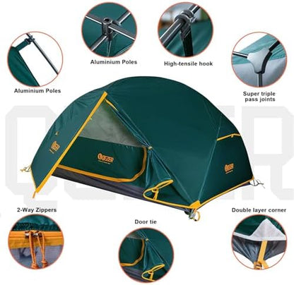 Ultralight Backpacking Tent, Waterproof Camping Tent for Hiking