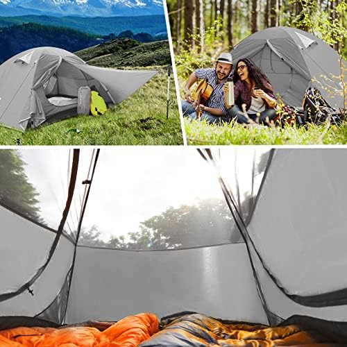 Bessport Camping Tent 1/2 Person Tent Waterproof Two Doors Backpacking Tent Easy Setup Lightweight for Outdoor, Hiking Mountaineering Travel