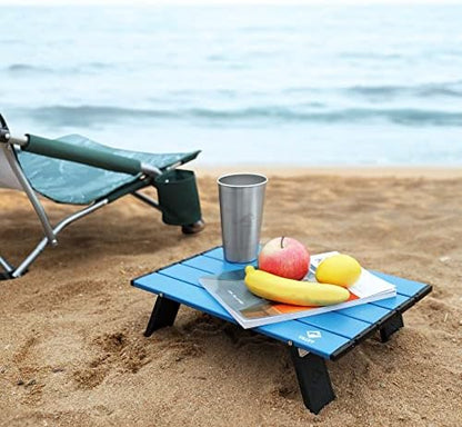 VILLEY Portable Mini Folding Beach Table, Ultralight Aluminum Side Table