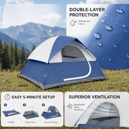 XL Camping Tents 4/6 Person Waterproof Double Layer Dome
