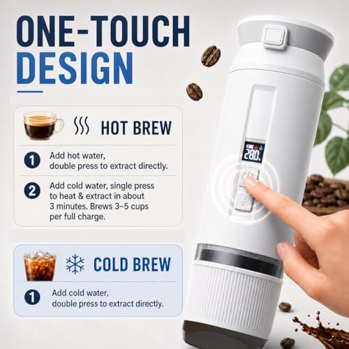 4-in-1 Portable Espresso Coffee Maker,Travel Mini Coffee Machine Camping RV