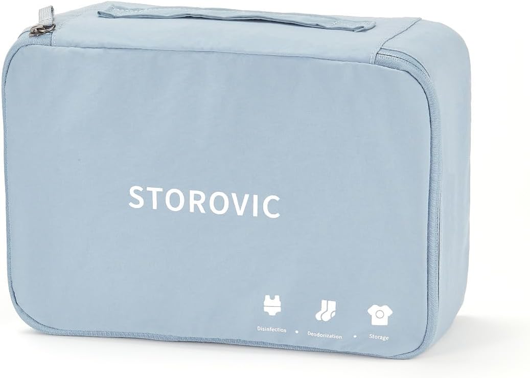 Packing Cubes for Suitcases - Premium Travel Organizer Bags, Water-Resistant, Odor-Eliminating, Soft & Portable Luggage Accessories, Blue（8.3” × 6.1” × 4.5”） S