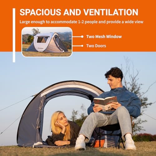 EchoSmile Instant Pop Up Camping Tent, 2/4/6 Person Easy Setup Tent