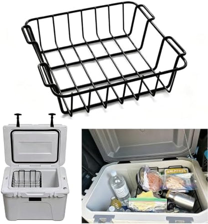 12.5" long Cooler Basket for Yeti Tundra 50&65, lgloo 52QT, Ozark Trail 52QT, Pelican Elite (45 & 70)etc,Stainless Steel Storage Dry-Goods Basket Suitable for coolers with all internal diameters 12.5"