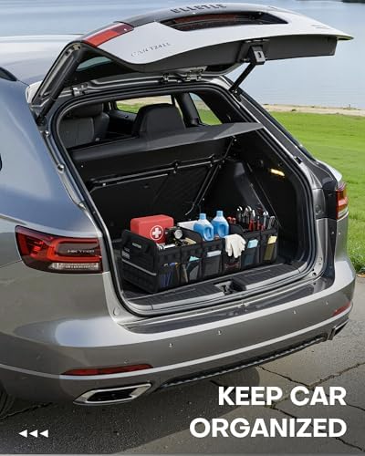 HOTOR Tactical Trunk Organizer - Car Storage with Front MOLLE Pockets