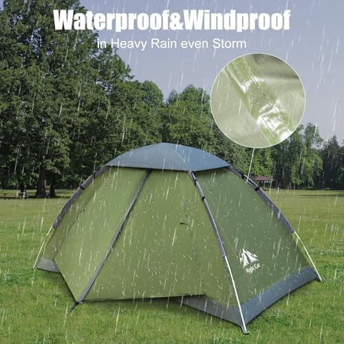 Night Cat Backpacking Tent for One 1 to 2 Persons Lightweight Waterproof Camping Hiking Tent for Adults Kids Scouts Easy Setup Single Layer 2.2x1.2m