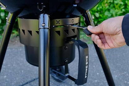"Slow 'N Sear SnS Grills Black Edition 22"" Charcoal Kettle Grill, Porcelain Enamel, with Deluxe Insert and EasySpin Grate"