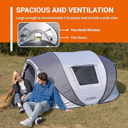 EchoSmile Instant Pop Up Camping Tent, 2/4/6 Person Easy Setup Tent