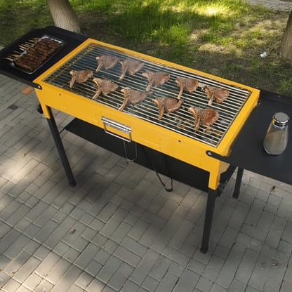 Portable Stainless Steel Grill, Home Charcoal Grill and Outdoor Folding Grill, perfect for traveling, outdoor cooking and grilling, camping, picnics.