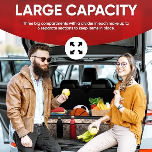 FORTEM Trunk Organizer - Foldable Car Organizer with Cooler for SUV, Trucks
