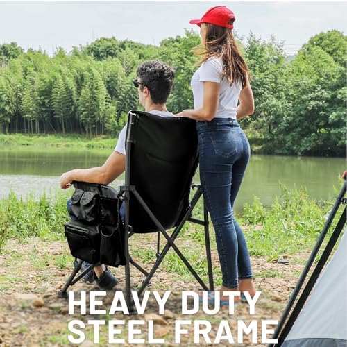 TIMBER RIDGE Oversized Folding Camping Chair High Back 500lbs