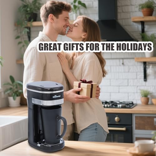Single Serve Coffee Maker, 15oz Portable One Cup Coffee Brewer