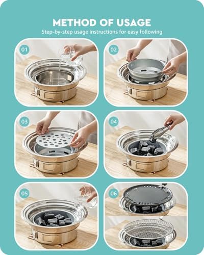 Baffect Korean Charcoal Grill For Indoor BBQ Cooking & Outdoor Camping