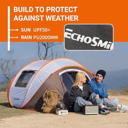 EchoSmile Instant Pop Up Camping Tent, 2/4/6 Person Easy Setup Tent