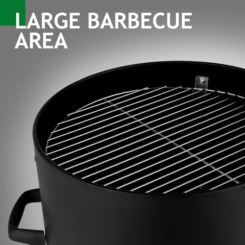 VINGLI 4-Tier 3-in-1 Vertical Charcoal Grill, 18.8 Charcoal Smoker with Built-in Thermometer, Air Vent and Access Doors, Perfect for Outdoor Cookings, Camping, Picnics, BBQs, and Tailgating Parties