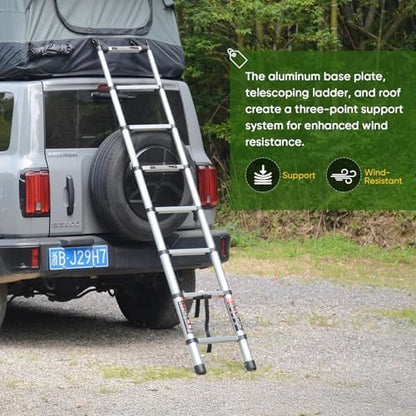 Inflatable Rooftop Tent for Car Truck, 2-3 Person Camping Roof Top Tent with Inflatable Mattress & Ladder for Outdoor Adventure, Easy Set-up
