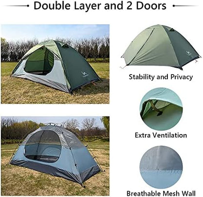 MC TOMOUNT Backpacking Tent 1-2 Person Waterproof Lightweight Camping Tent