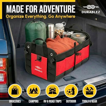 Car Trunk Organizer, Collapsible & Foldable, Red