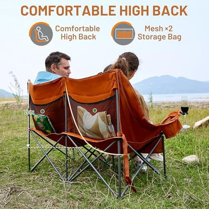 Timber Ridge Double Camping Chair Heavy Duty Outdoor Folding Camp Couch