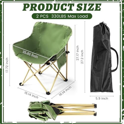 FairySandy 2 Pack Lightweight Camping Chair, Supports 330 Lbs