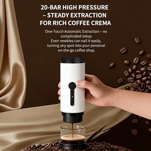 SANMAS Portable Espresso Maker, 20 Bar Travel & Camping Coffee Maker 3-in-1
