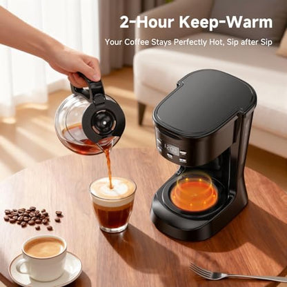 Coffee Maker, 5 Cup Programmable Drip Coffee Machine-Black