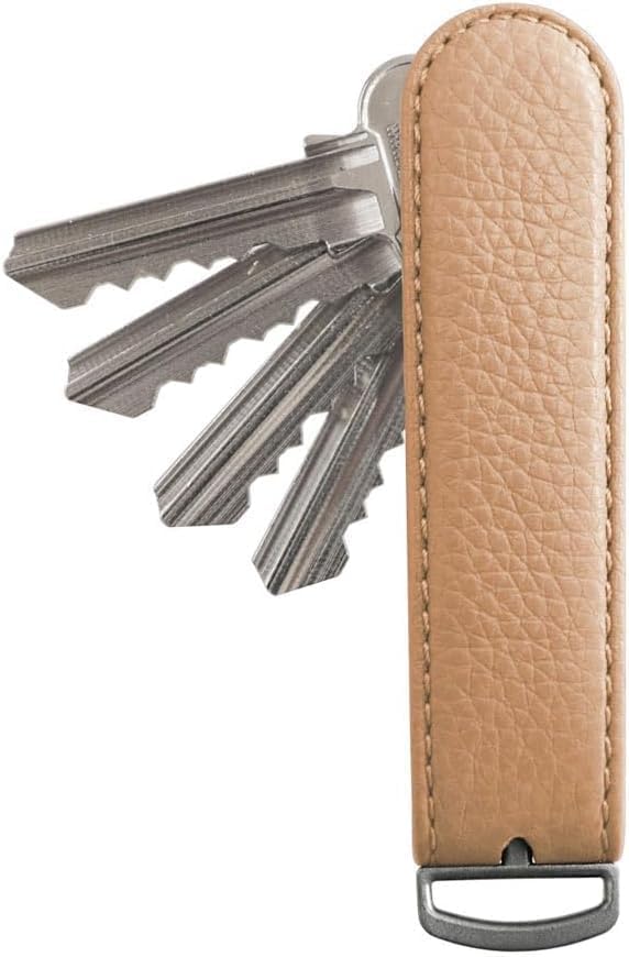 Jibbon Italian Premium Leather Key Organizer - Stylish Key Holder with Marine Grade 316 Stainless Steel, Compact EDC Keychain
