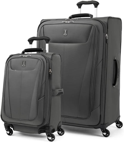 Travelpro Maxlite 5 Softside Expandable 2-Piece Luggage Set — Carry-On and Large Checked Luggage — Shadow Grey